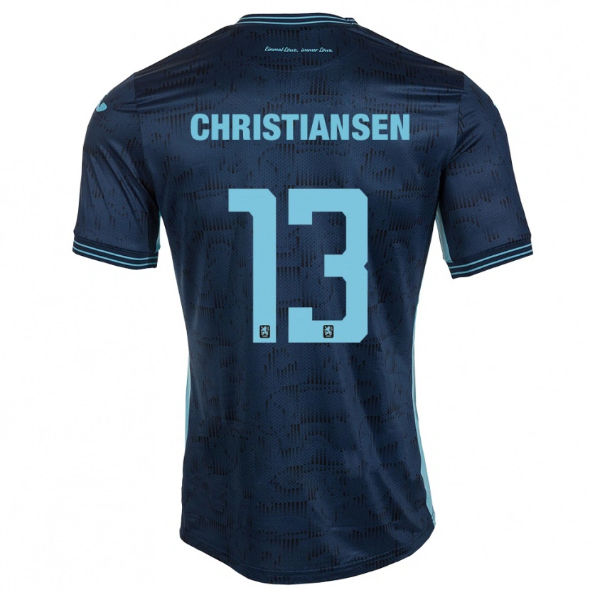 Danxen Mulher Camisola Max Christiansen #13 Azul Royal Alternativa 2025/26 Camisa