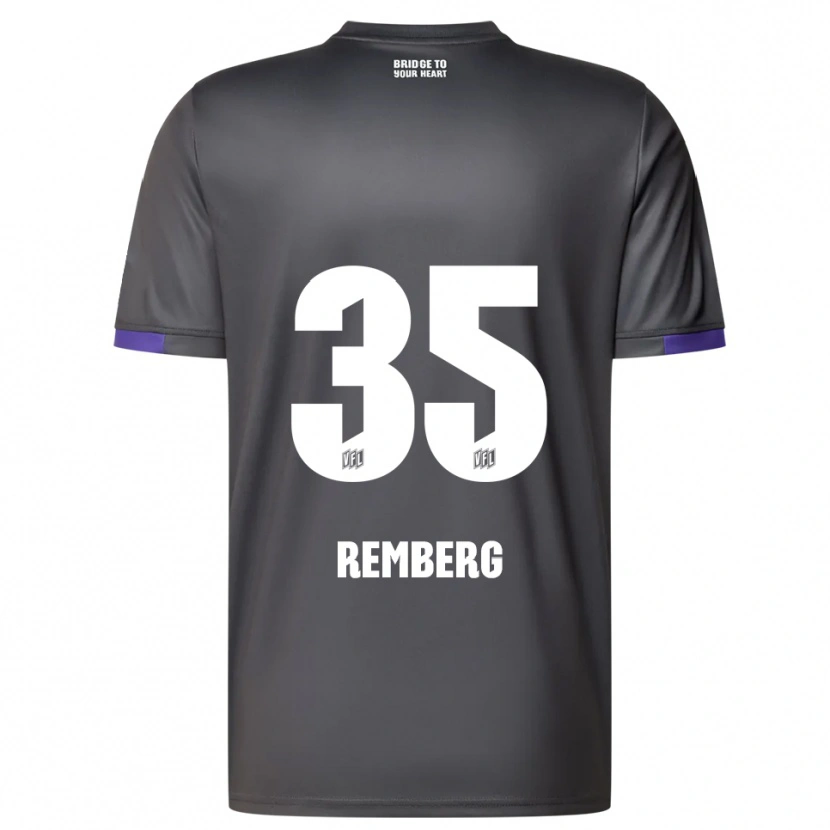 Danxen Mulher Camisola Mats Remberg #35 Cinzento Roxo Alternativa 2025/26 Camisa