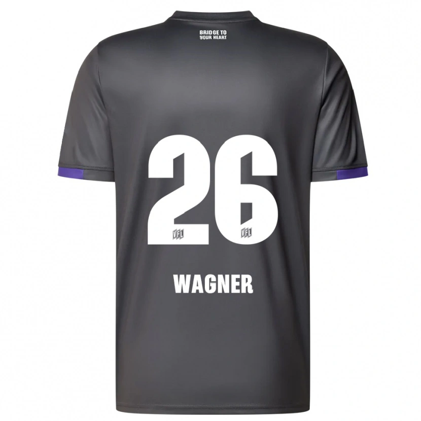 Danxen Mulher Camisola Fridolin Wagner #26 Cinzento Roxo Alternativa 2025/26 Camisa