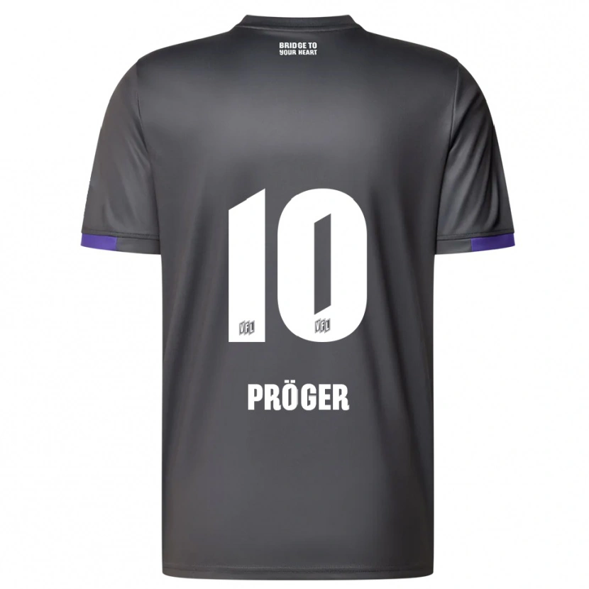 Danxen Mulher Camisola Kai Pröger #10 Cinzento Roxo Alternativa 2025/26 Camisa