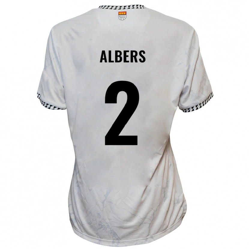 Danxen Mulher Camisola Felix Albers #2 Branco Preto Alternativa 2025/26 Camisa