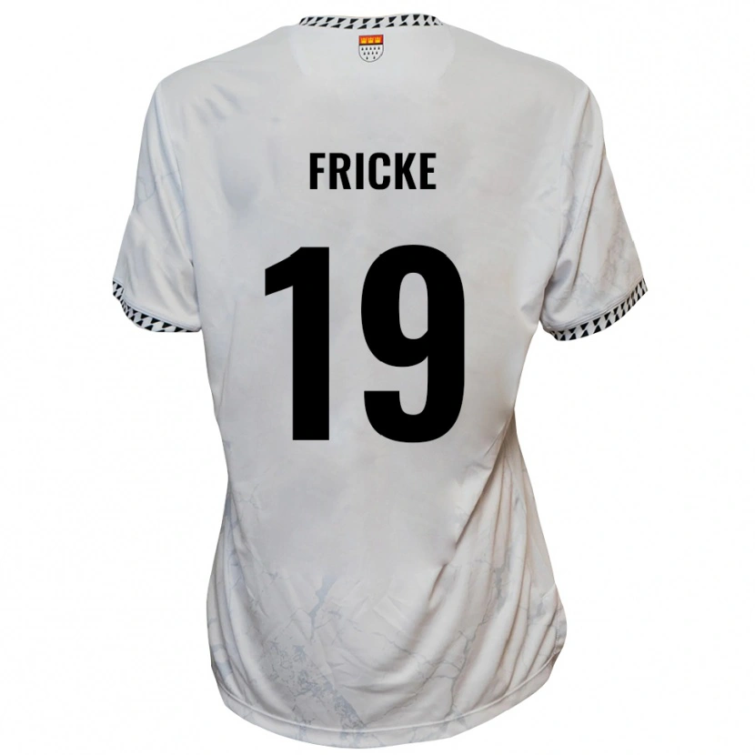 Danxen Mulher Camisola Fabian Fricke #19 Branco Preto Alternativa 2025/26 Camisa