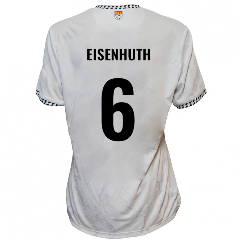 Danxen Mulher Camisola Tobias Eisenhuth #6 Branco Preto Alternativa 2025/26 Camisa