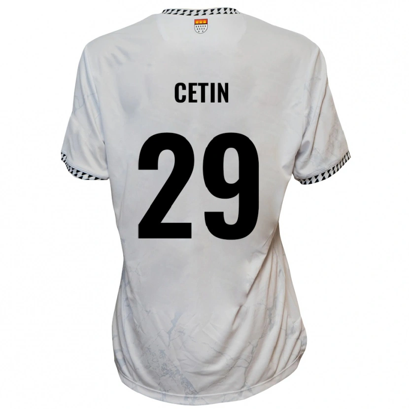 Danxen Mulher Camisola Erkan Cetin #29 Branco Preto Alternativa 2025/26 Camisa