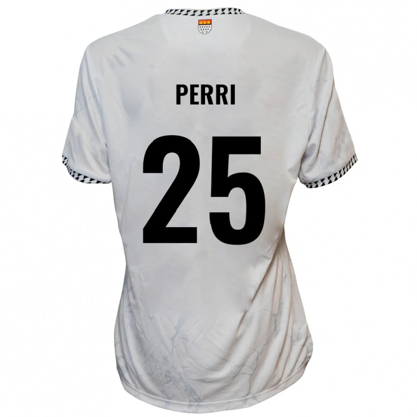 Danxen Mulher Camisola Diego Perri #25 Branco Preto Alternativa 2025/26 Camisa