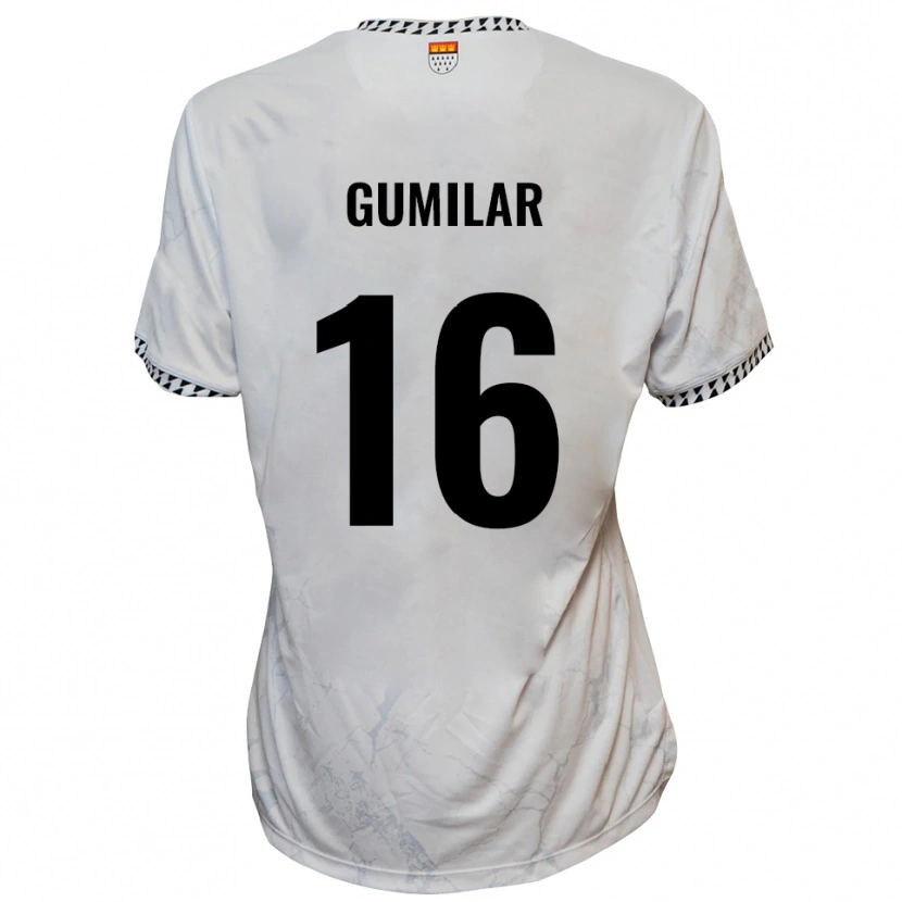 Danxen Mulher Camisola Jonas Gumilar #16 Branco Preto Alternativa 2025/26 Camisa