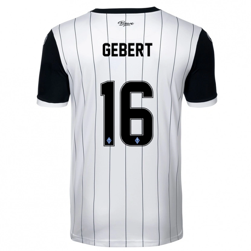 Danxen Mulher Camisola Nevio Gebert #16 Branco Preto Alternativa 2025/26 Camisa