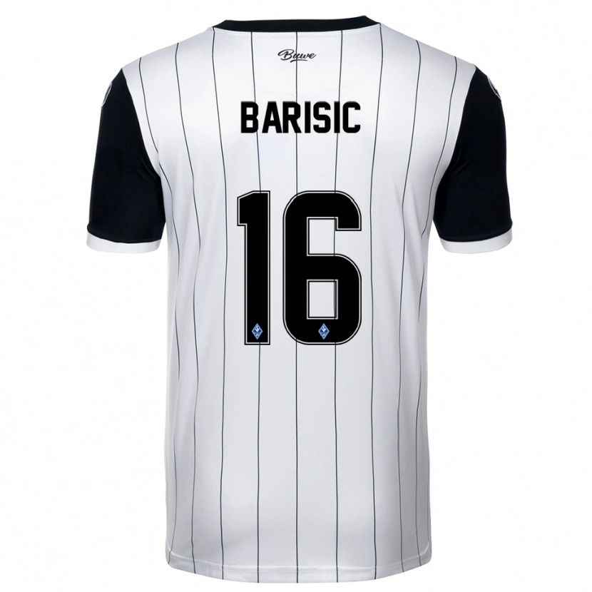Danxen Mulher Camisola Diego Barisic #16 Branco Preto Alternativa 2025/26 Camisa