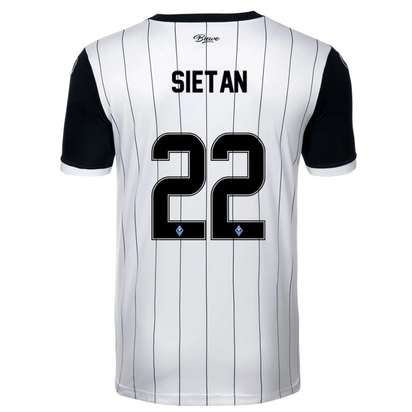Danxen Mulher Camisola Janne Sietan #22 Branco Preto Alternativa 2025/26 Camisa