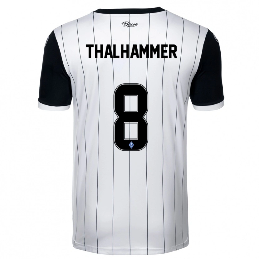 Danxen Mulher Camisola Maximilian Thalhammer #8 Branco Preto Alternativa 2025/26 Camisa