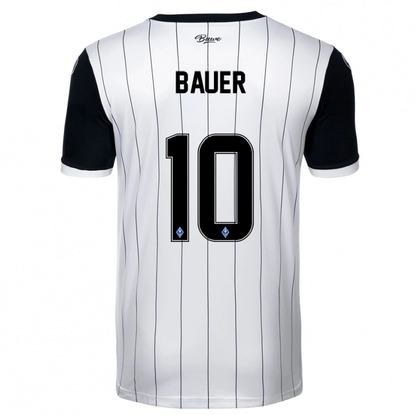 Danxen Mulher Camisola Milo Bauer #10 Branco Preto Alternativa 2025/26 Camisa