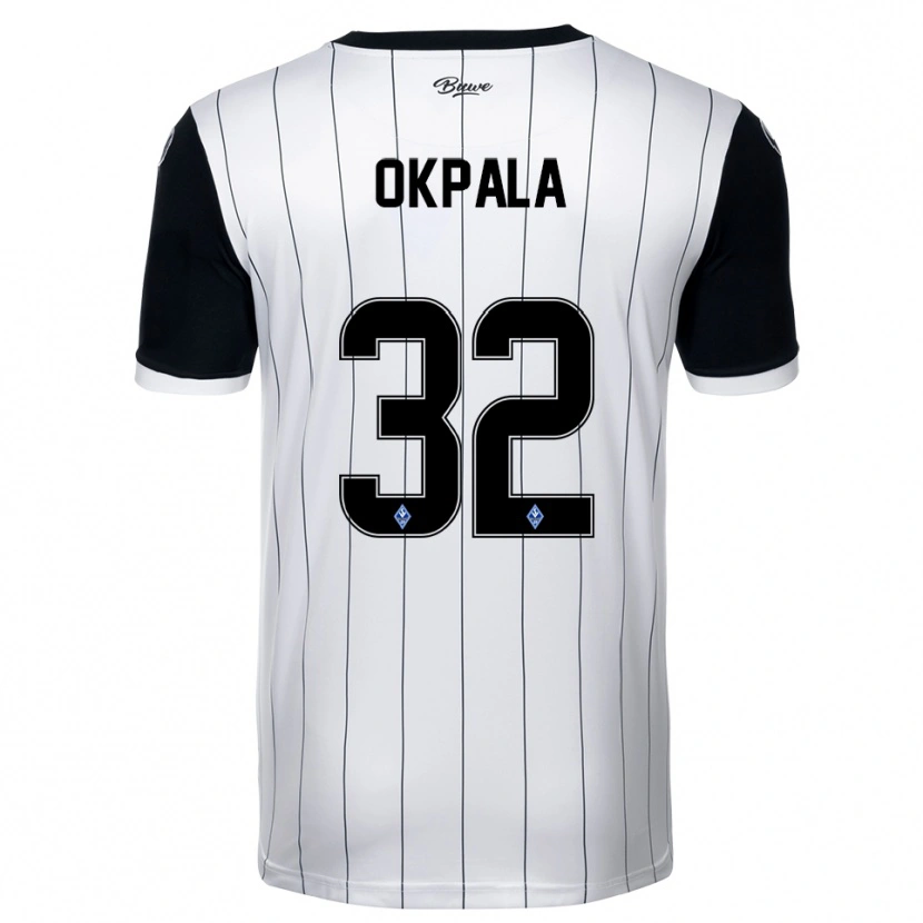 Danxen Mulher Camisola Kennedy Okpala #32 Branco Preto Alternativa 2025/26 Camisa