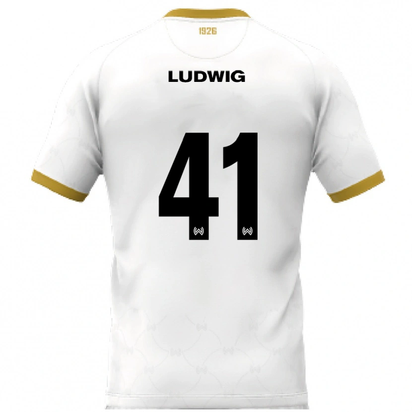 Danxen Mulher Camisola Finn Ludwig #41 Branco Dourado Alternativa 2025/26 Camisa