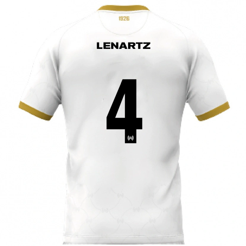 Danxen Mulher Camisola Oskar Lenartz #4 Branco Dourado Alternativa 2025/26 Camisa