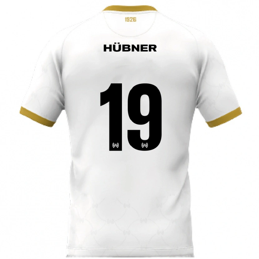 Danxen Mulher Camisola Florian Hübner #19 Branco Dourado Alternativa 2025/26 Camisa