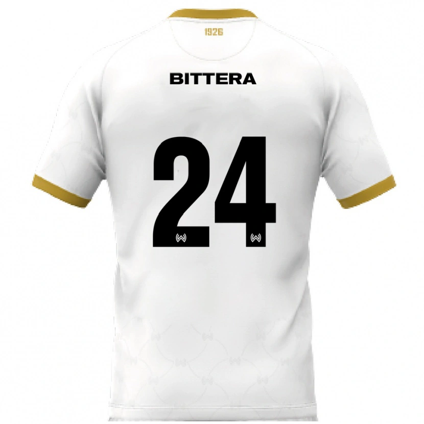 Danxen Mulher Camisola Buda Bittera #24 Branco Dourado Alternativa 2025/26 Camisa