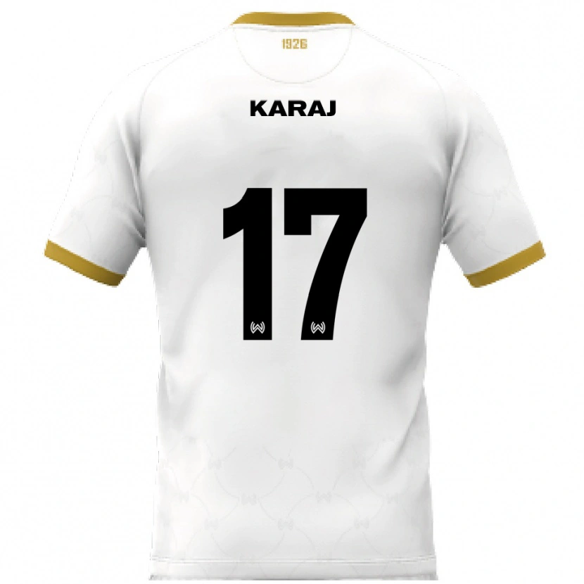 Danxen Mulher Camisola Eraldo Karaj #17 Branco Dourado Alternativa 2025/26 Camisa