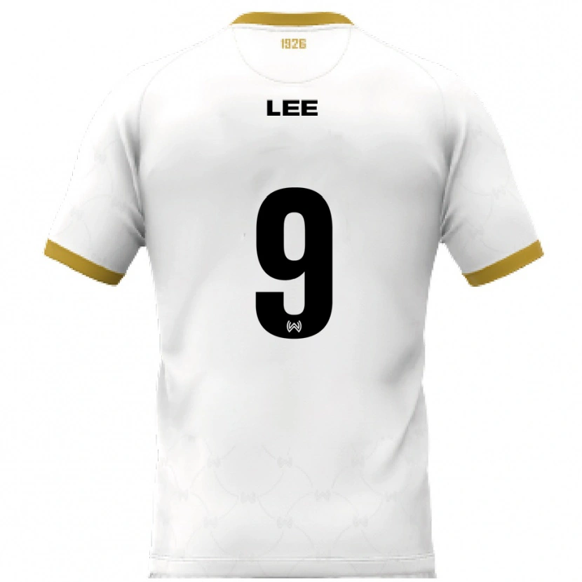 Danxen Mulher Camisola Seong-Hyun Lee #9 Branco Dourado Alternativa 2025/26 Camisa