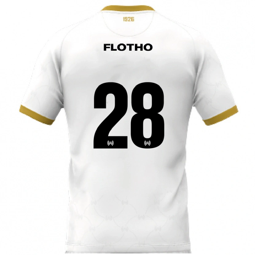 Danxen Mulher Camisola Moritz Flotho #28 Branco Dourado Alternativa 2025/26 Camisa