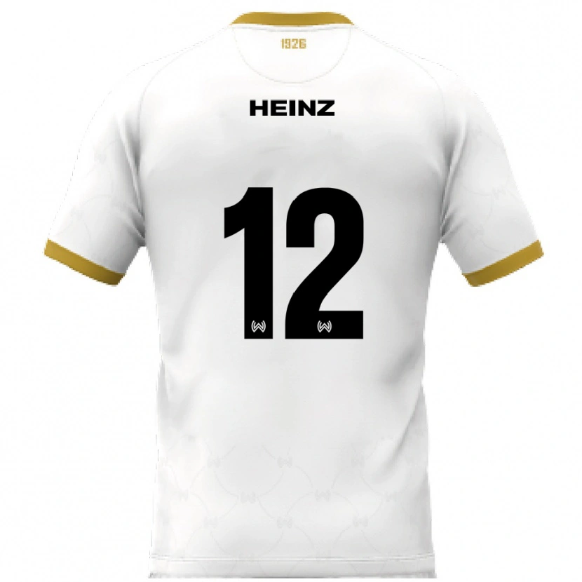 Danxen Mulher Camisola Lewin Heinz #12 Branco Dourado Alternativa 2025/26 Camisa