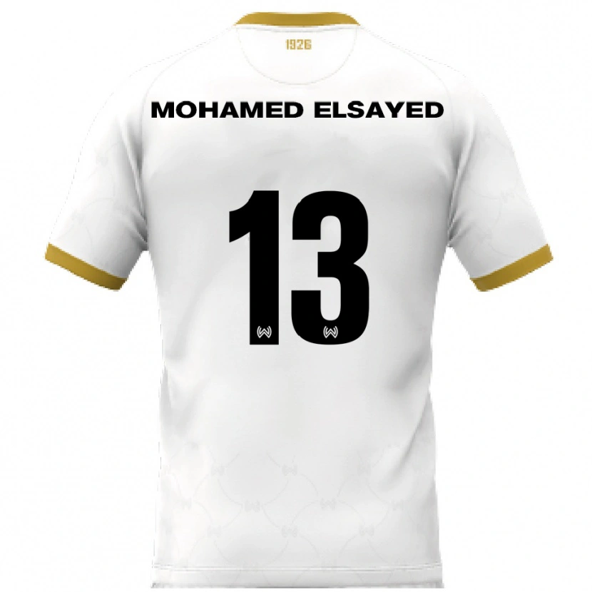 Danxen Mulher Camisola Samir Mohamed Elsayed #13 Branco Dourado Alternativa 2025/26 Camisa