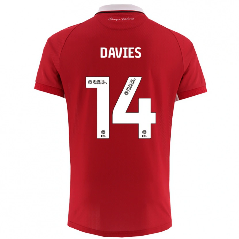 Danxen Criança Camisola Max Davies #14 Vermelho Branco Principal 2025/26 Camisa