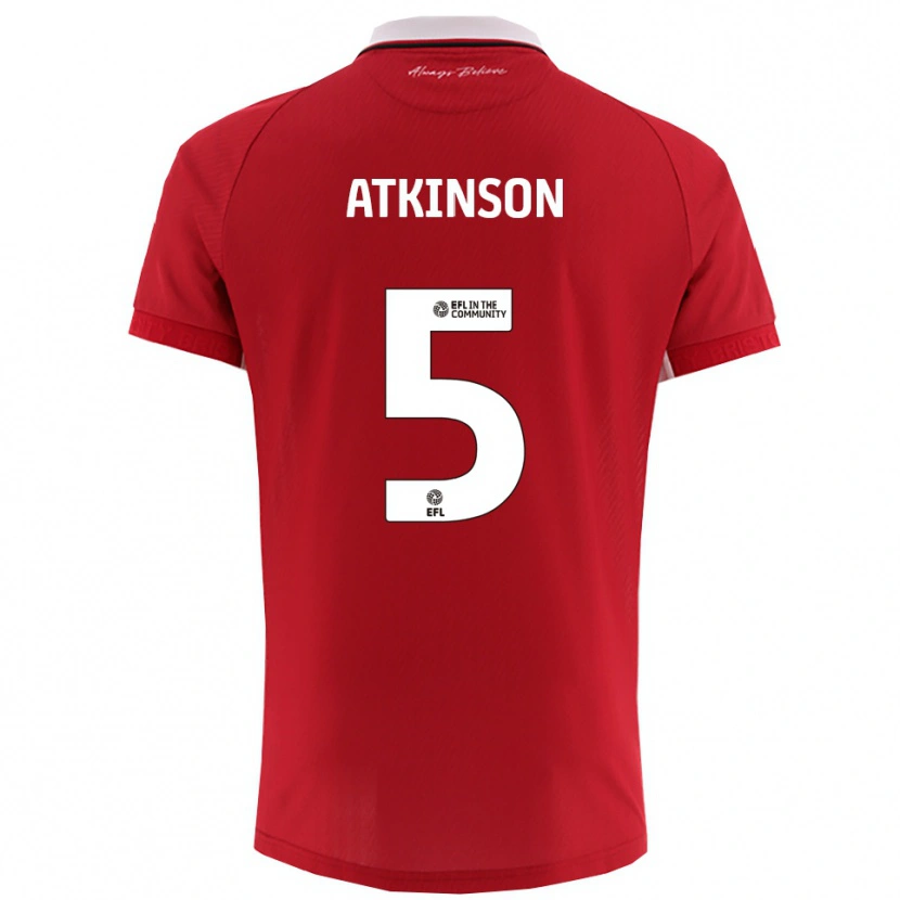 Danxen Criança Camisola Rob Atkinson #5 Vermelho Branco Principal 2025/26 Camisa