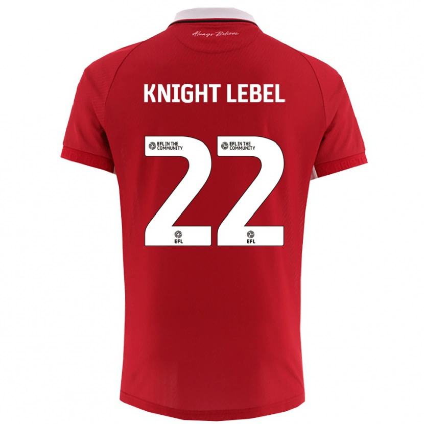 Danxen Criança Camisola Jamie Knight-Lebel #22 Vermelho Branco Principal 2025/26 Camisa