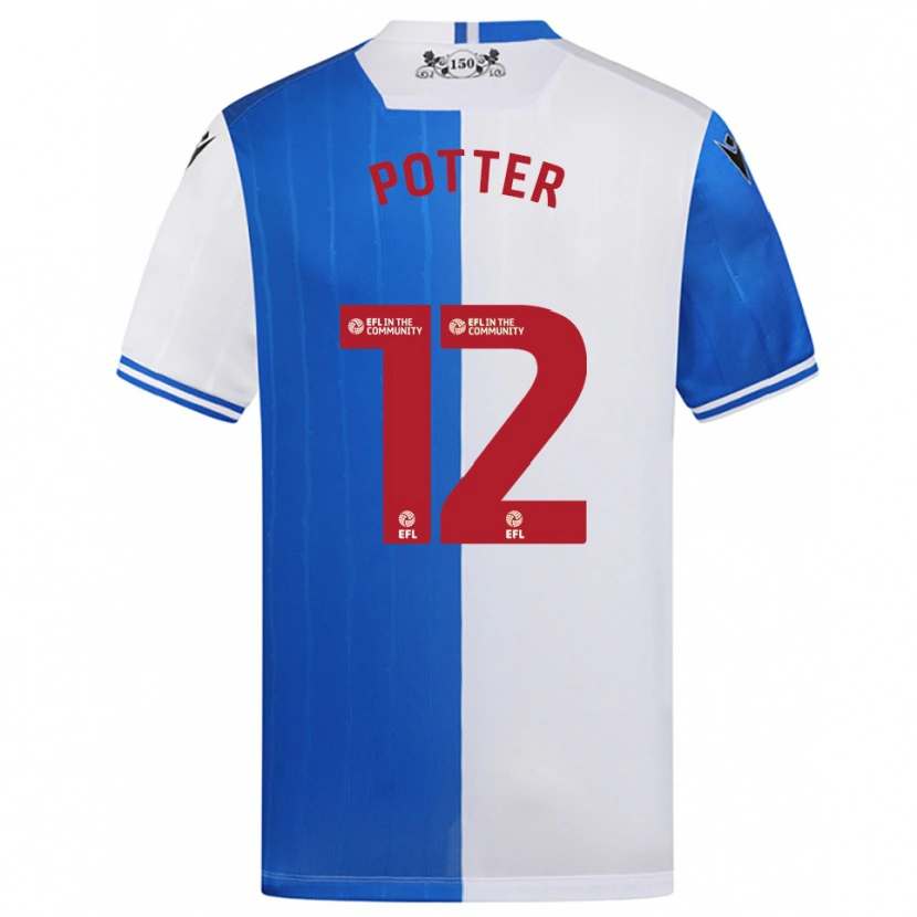 Danxen Criança Camisola Aaron Potter #12 Azul Branco Principal 2025/26 Camisa
