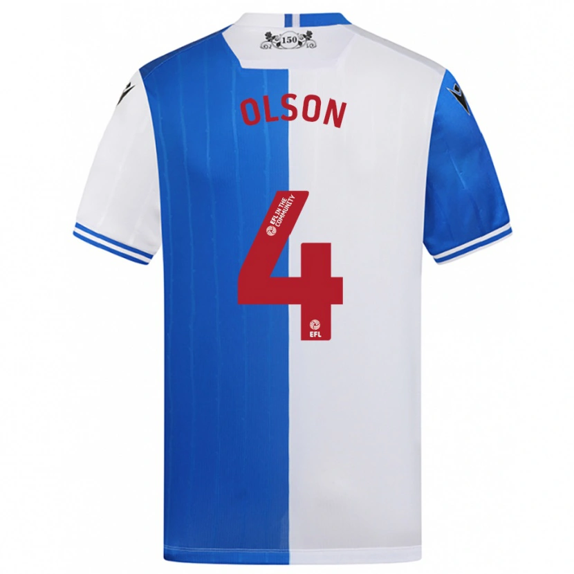 Danxen Criança Camisola Charlie Olson #4 Azul Branco Principal 2025/26 Camisa