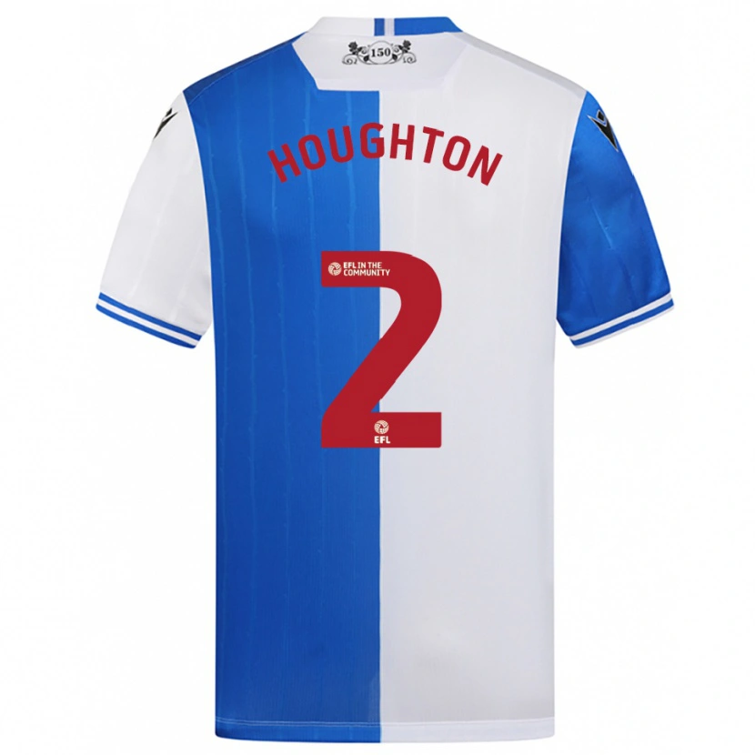 Danxen Criança Camisola Lucas Houghton #2 Azul Branco Principal 2025/26 Camisa