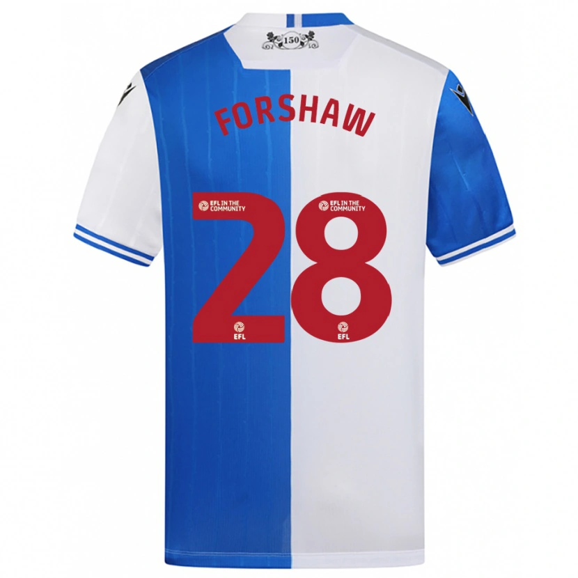 Danxen Criança Camisola Adam Forshaw #28 Azul Branco Principal 2025/26 Camisa