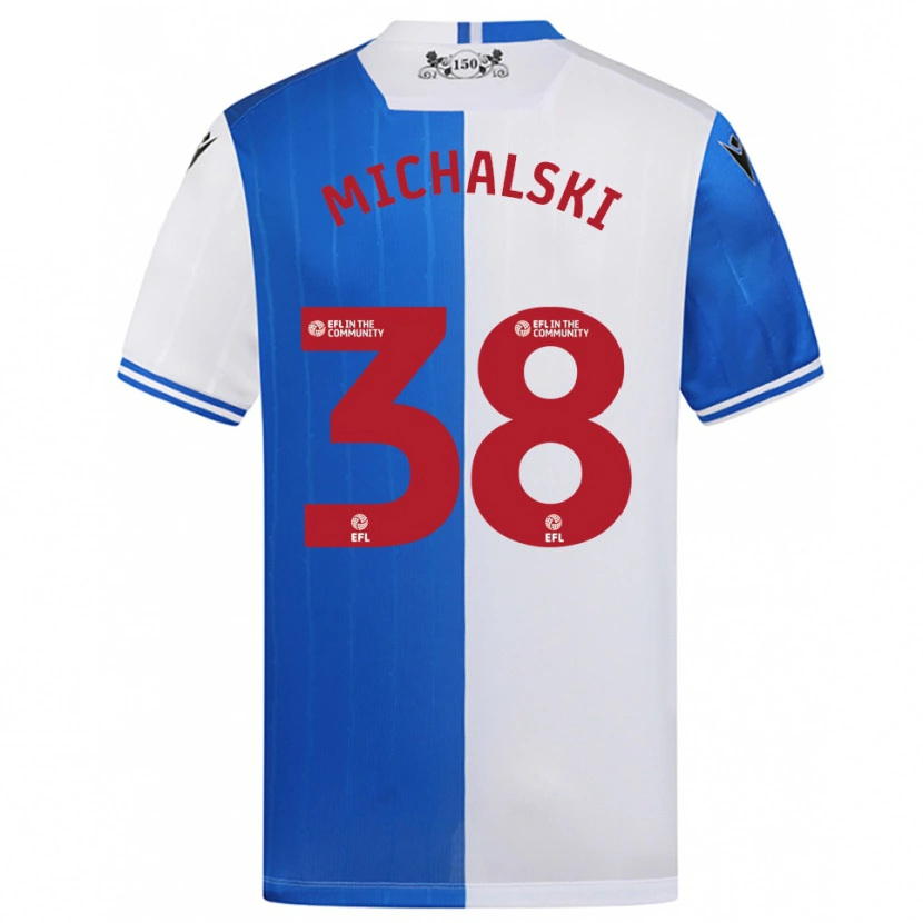 Danxen Criança Camisola Nicholas Michalski #38 Azul Branco Principal 2025/26 Camisa