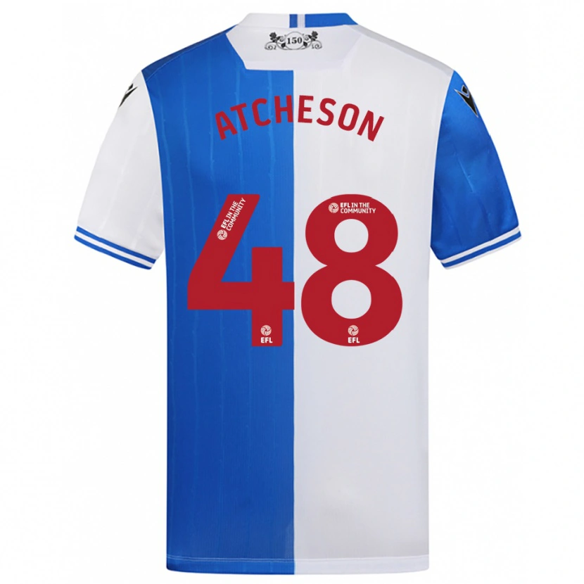 Danxen Criança Camisola Tom Atcheson #48 Azul Branco Principal 2025/26 Camisa