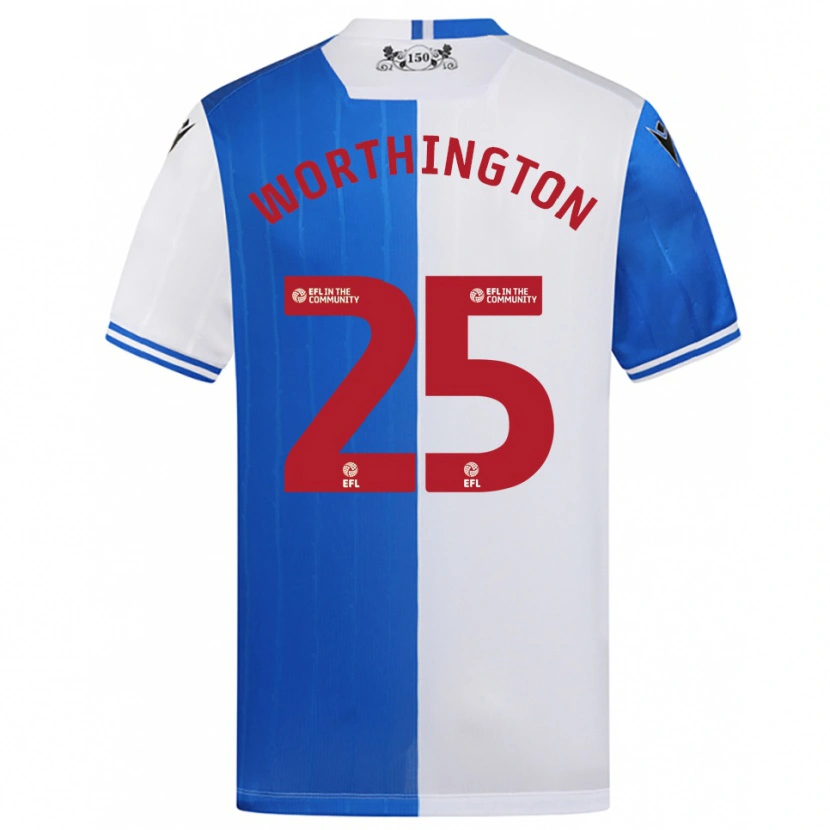 Danxen Criança Camisola Nicola Worthington #25 Azul Branco Principal 2025/26 Camisa