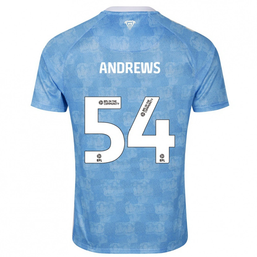 Danxen Criança Camisola Kai Andrews #54 Azul Celeste Branco Principal 2025/26 Camisa