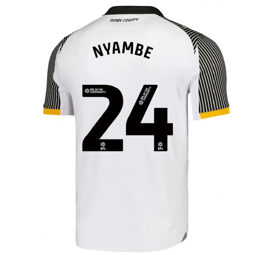 Danxen Criança Camisola Ryan Nyambe #24 Branco Preto Principal 2025/26 Camisa