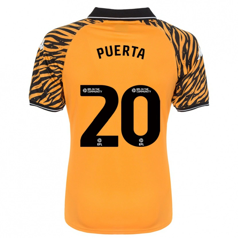 Danxen Criança Camisola Gustavo Puerta #20 Laranja Preto Principal 2025/26 Camisa