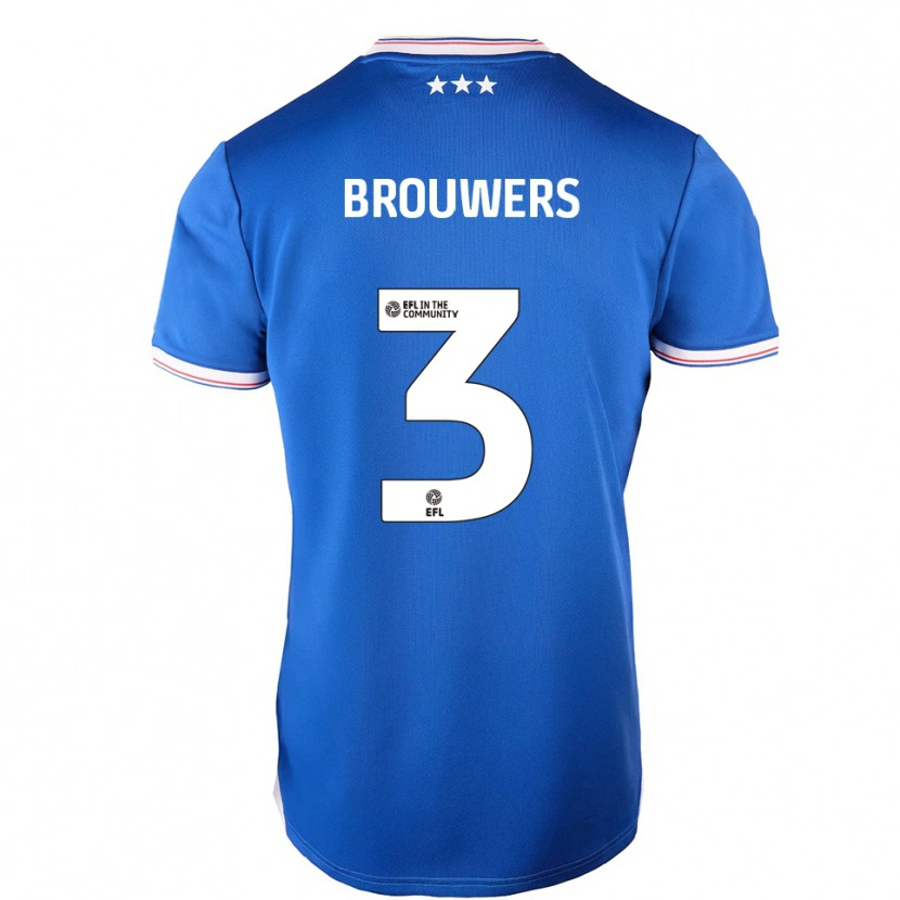 Danxen Criança Camisola Steve Brouwers #3 Azul Branco Principal 2025/26 Camisa