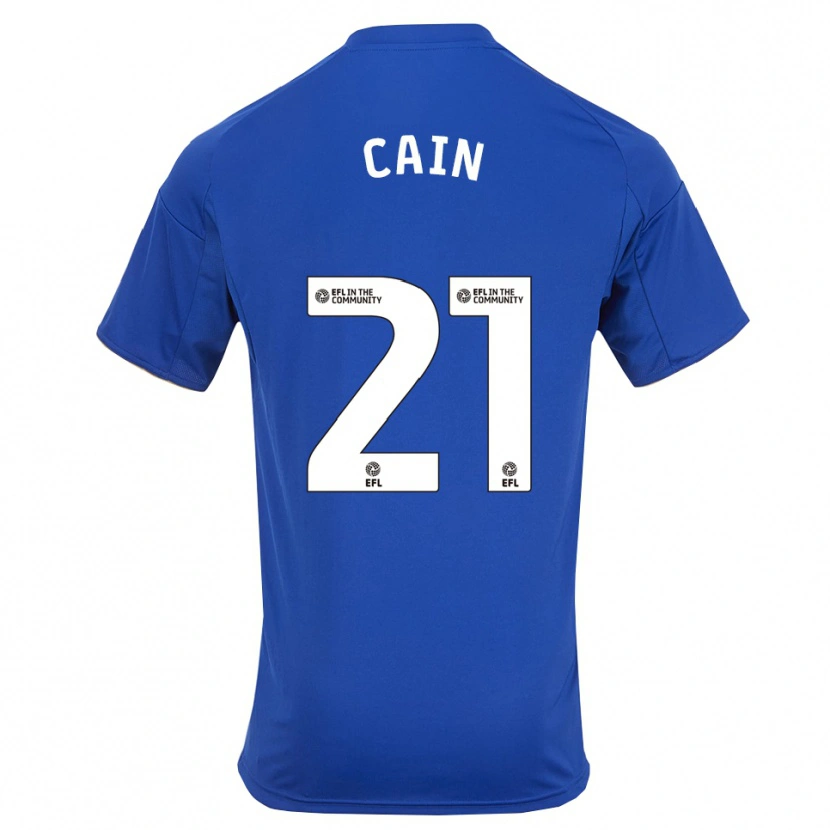 Danxen Criança Camisola Hannah Cain #21 Azul Dourado Principal 2025/26 Camisa