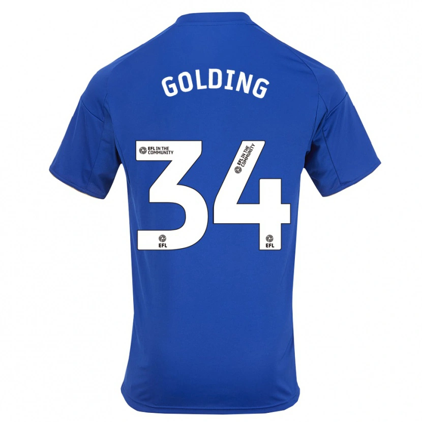 Danxen Criança Camisola Michael Golding #34 Azul Dourado Principal 2025/26 Camisa