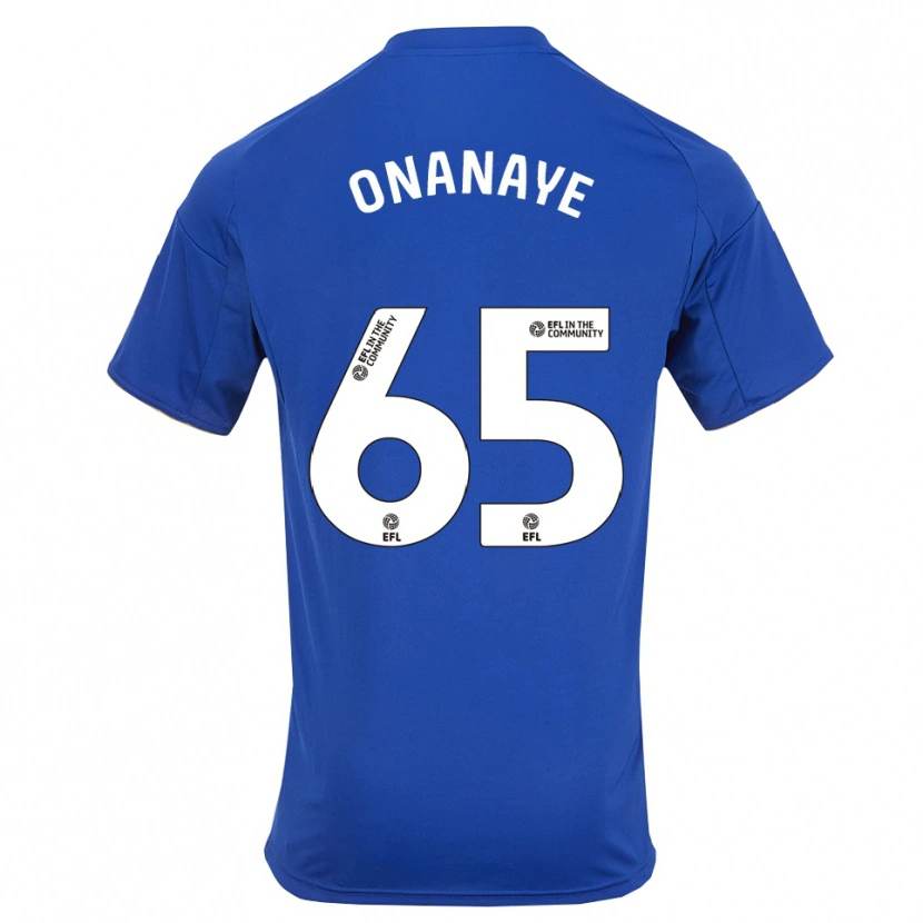 Danxen Criança Camisola Toby Onanaye #65 Azul Dourado Principal 2025/26 Camisa
