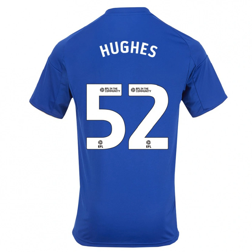 Danxen Criança Camisola Iestyn Hughes #52 Azul Dourado Principal 2025/26 Camisa