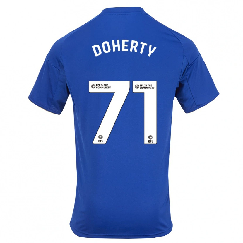 Danxen Criança Camisola Arlo Doherty #71 Azul Dourado Principal 2025/26 Camisa