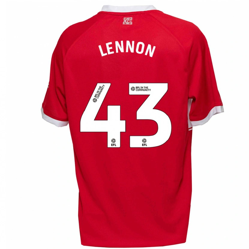 Danxen Criança Camisola Charlie Lennon #43 Vermelho Branco Principal 2025/26 Camisa