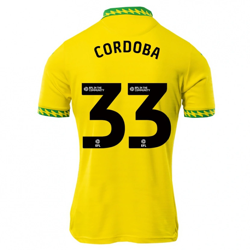 Danxen Criança Camisola José Córdoba #33 Branco Verde Principal 2025/26 Camisa