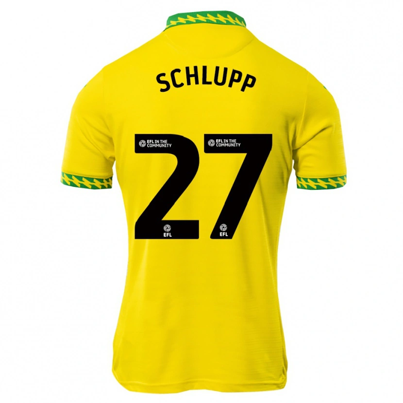 Danxen Criança Camisola Jeffrey Schlupp #27 Branco Verde Principal 2025/26 Camisa