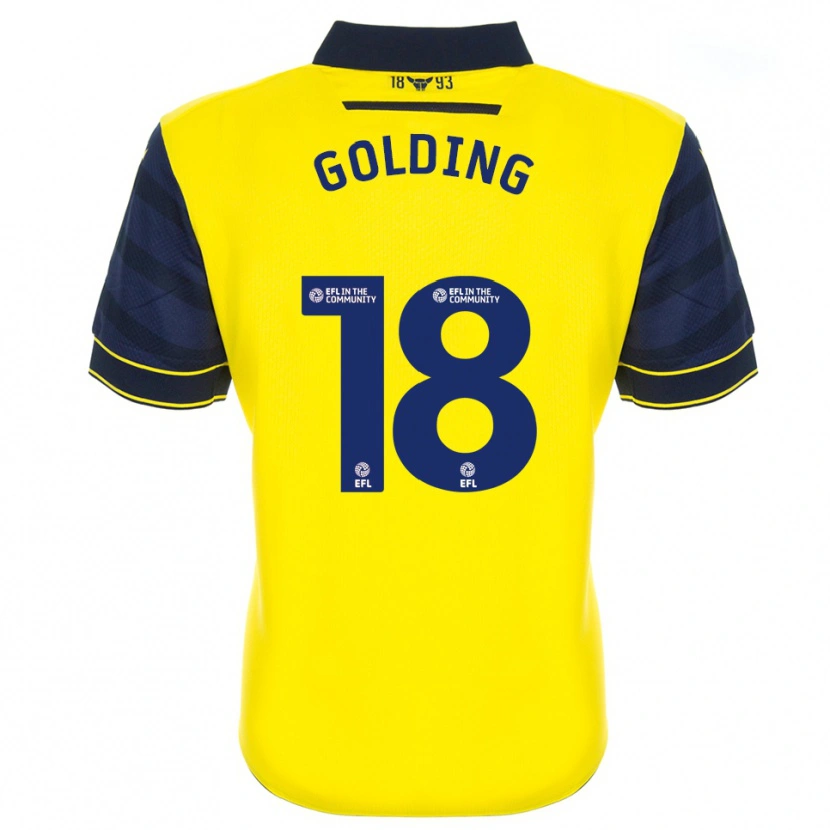 Danxen Criança Camisola James Golding #18 Amarelo Azul Marinho Principal 2025/26 Camisa