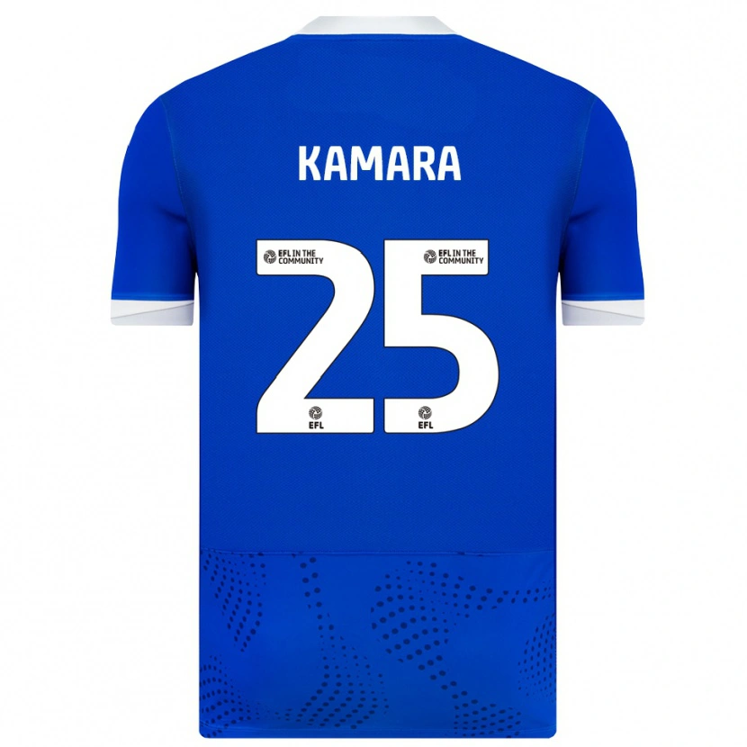 Danxen Criança Camisola Abdoulaye Kamara #25 Azul Branco Principal 2025/26 Camisa