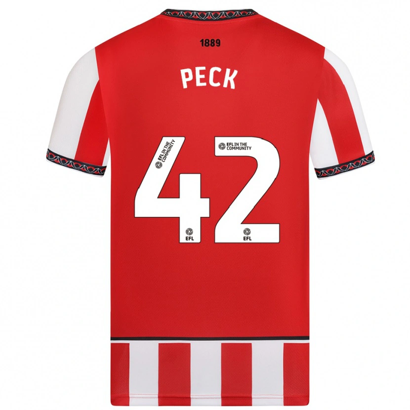 Danxen Criança Camisola Sydie Peck #42 Vermelho Branco Principal 2025/26 Camisa